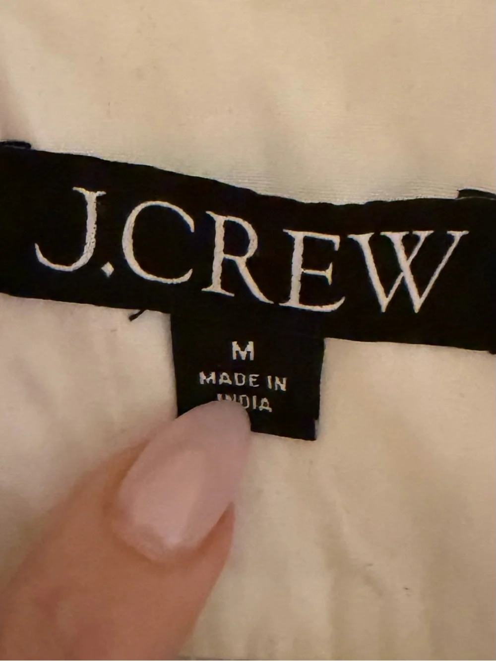 JCrew ruffle trim dress with slip insert, white, size M